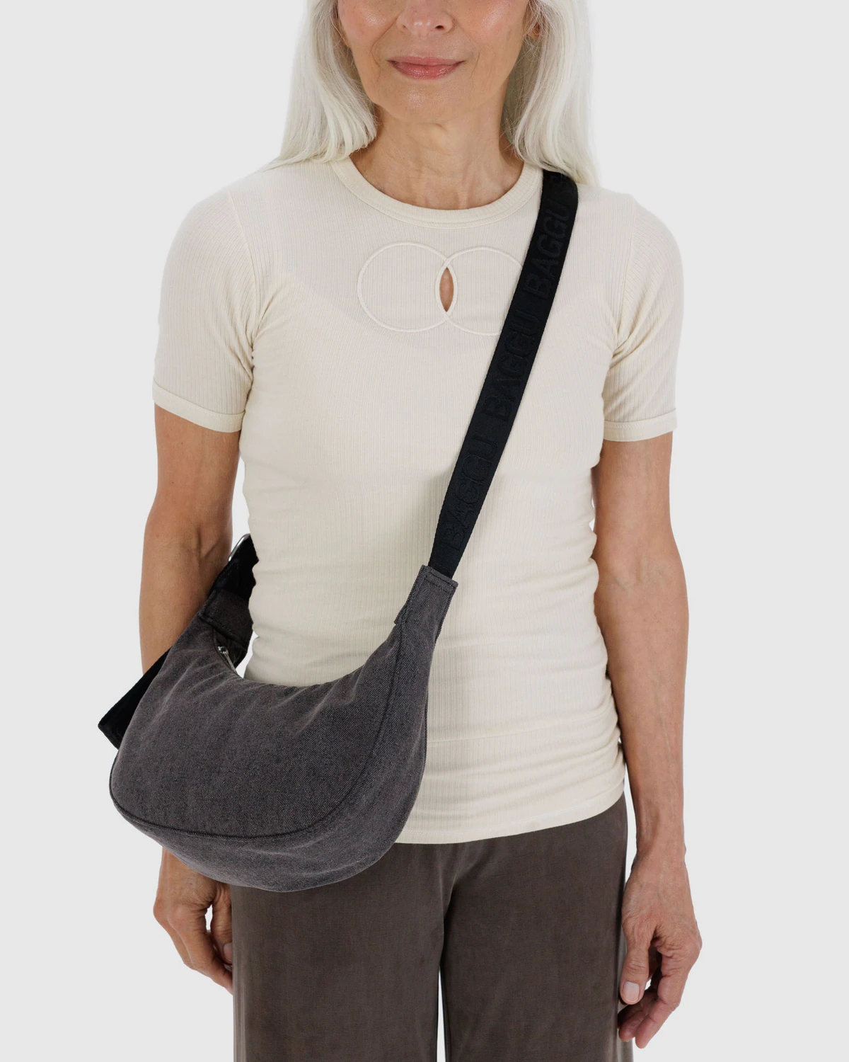 Baggu Small Denim Crescent Bag