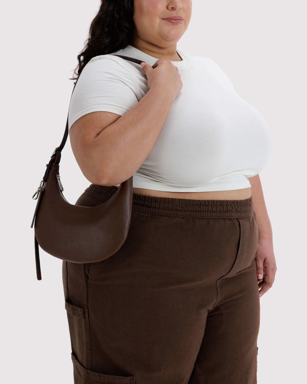 Baggu Small Recycled Leather Flat Crescent