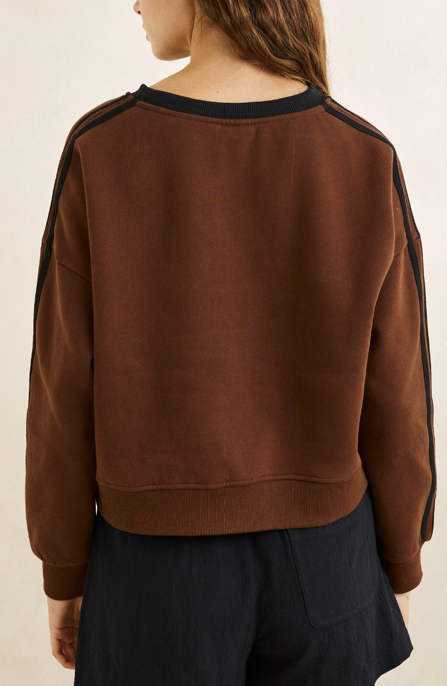 Rhythm Contrast Slouchy Crew Neck Fleece