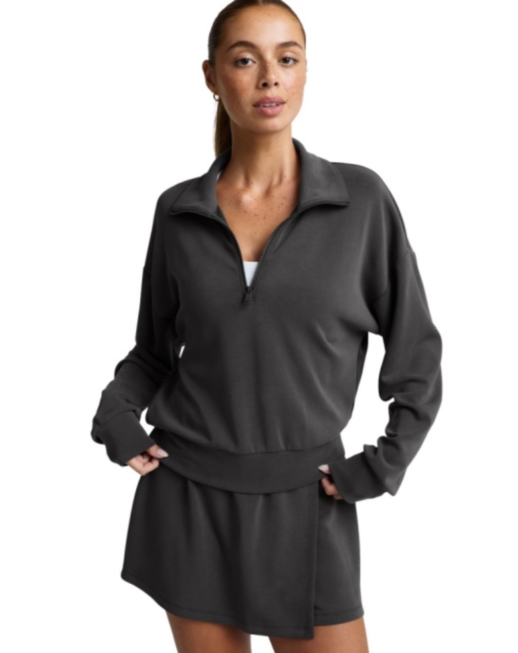Beyond Yoga Luxe Sandwash Half Zip Pullover