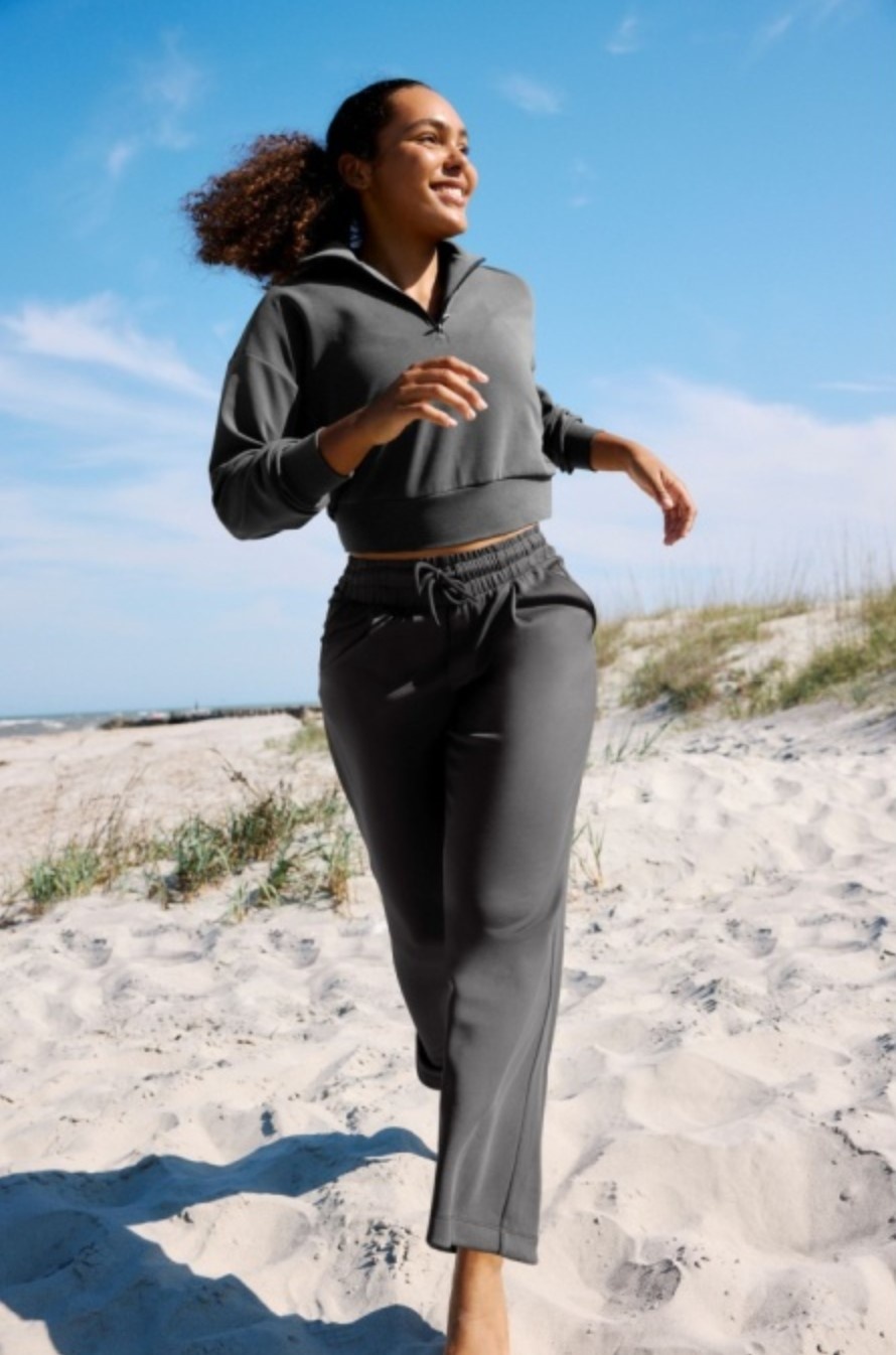 Beyond Yoga Luxe Sandwash Half Zip Pullover