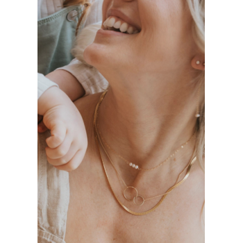 Hello Adorn Pearl Linked Necklace