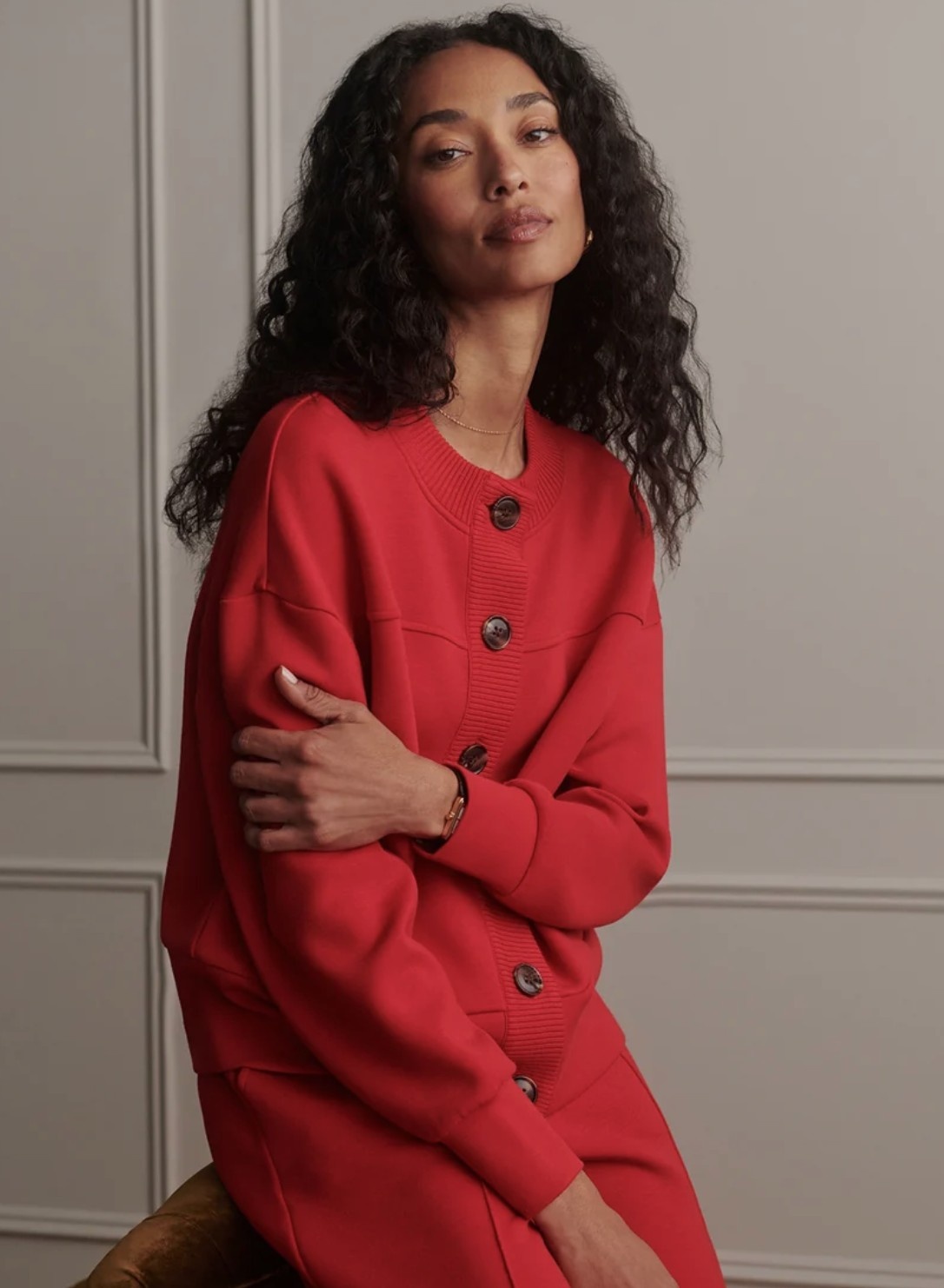 Varley Olwen Button Front Sweater