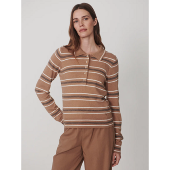 Varley Mayra Stripe Knit Polo