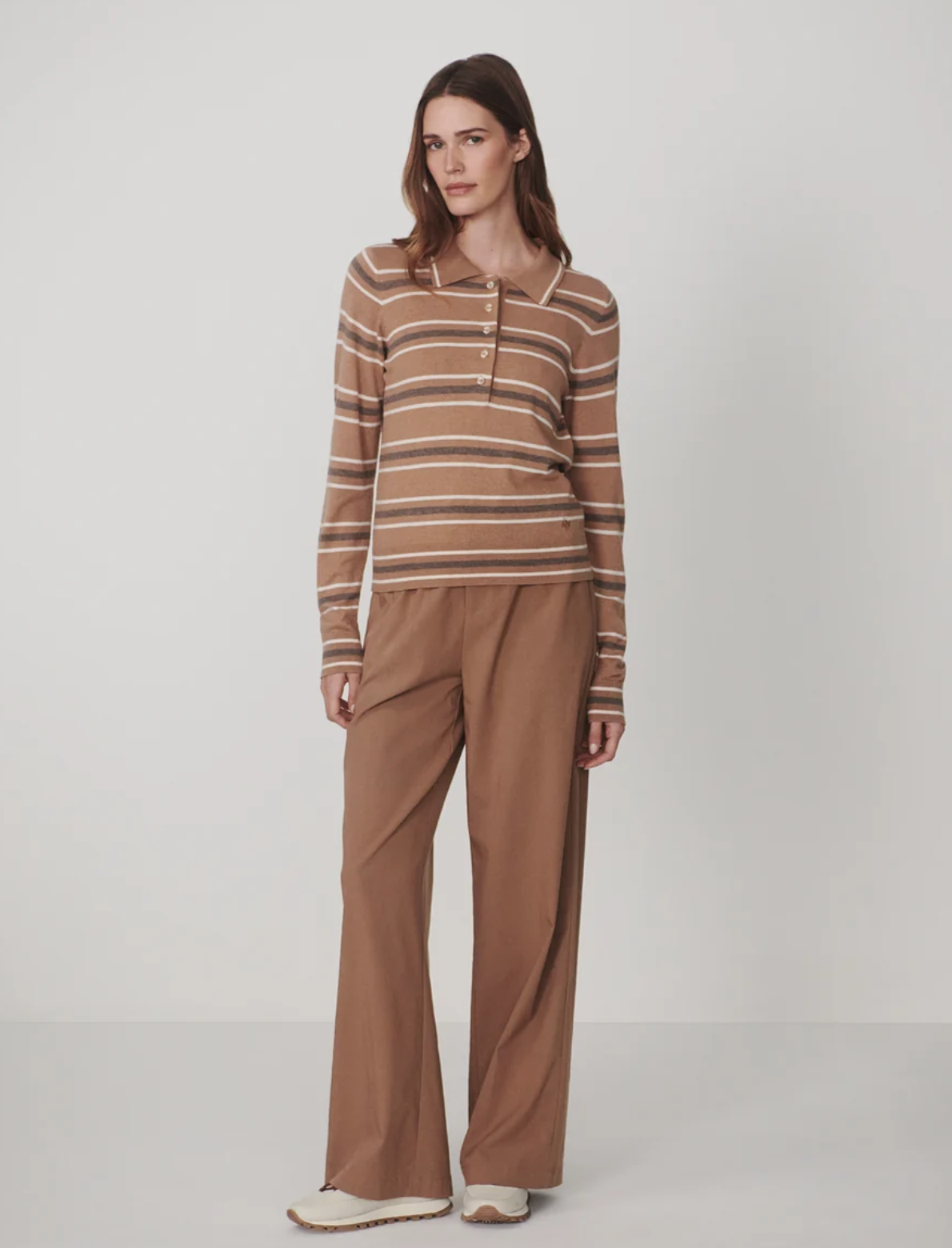 Varley Mayra Stripe Knit Polo