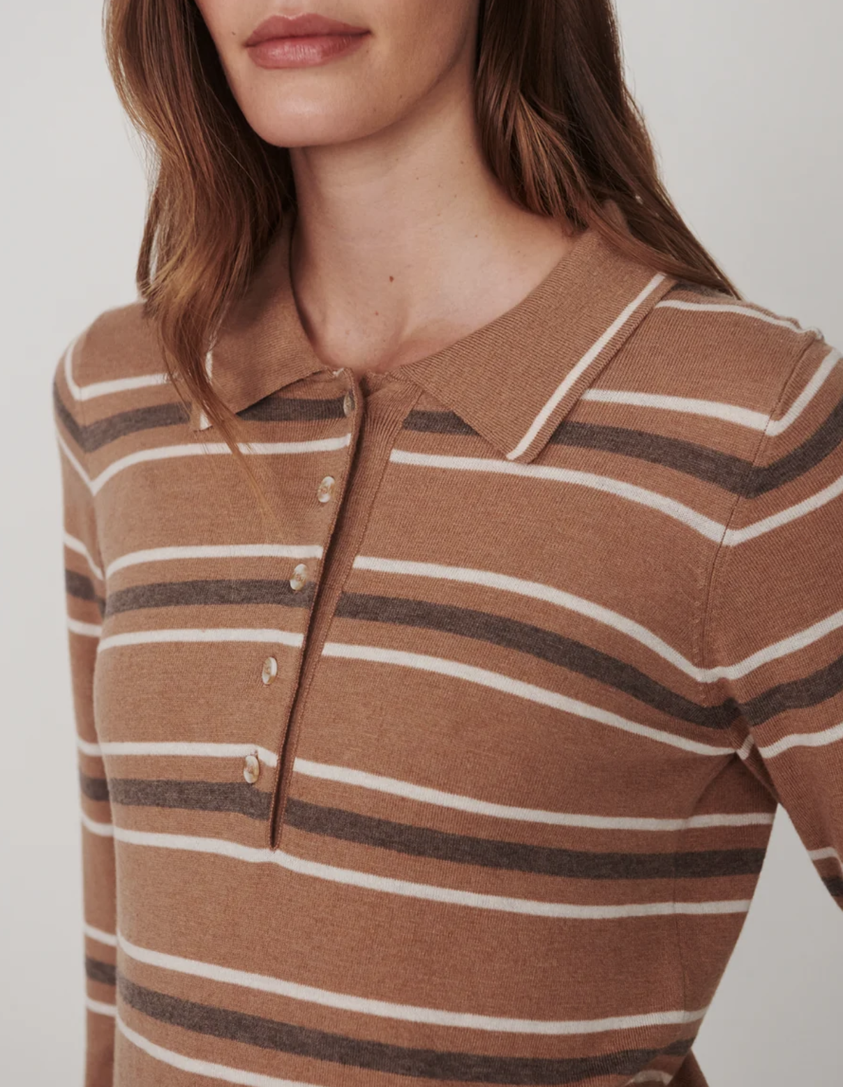 Varley Mayra Stripe Knit Polo
