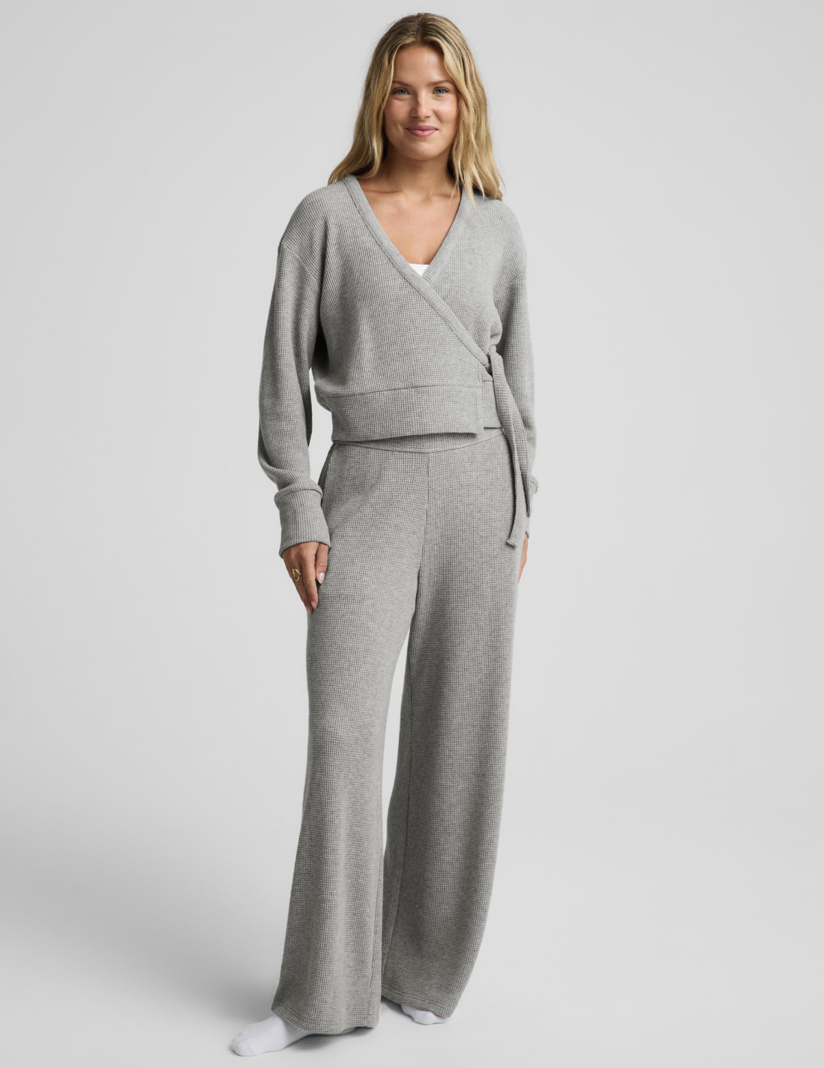 Beyond Yoga Rest Day Waffle Wrap Pullover WG70096