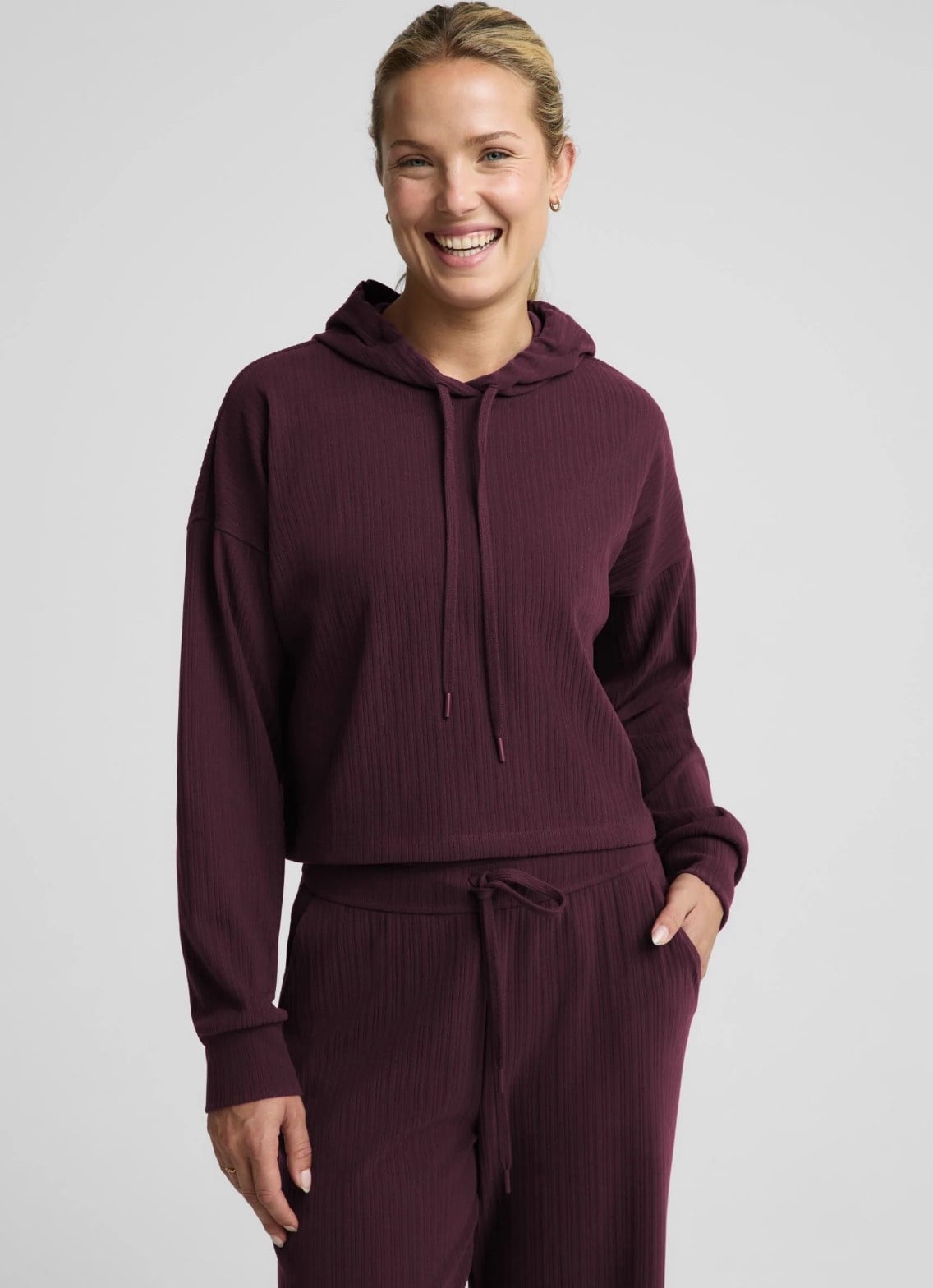 Beyond Yoga Breathe Easy Ribbed Hoodie RI70124