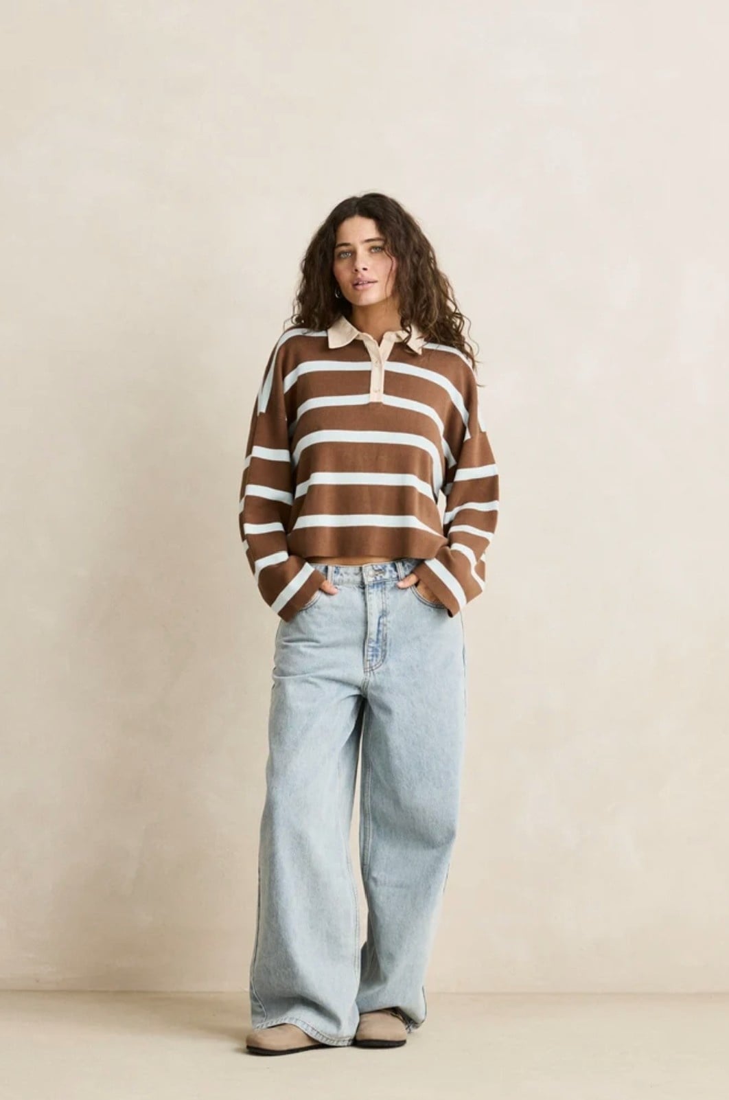 Rhythm Rugby Polo Knit Sweater