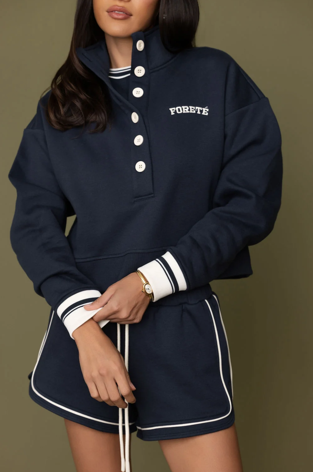 Fore-té Club Attire Varsity Funnel Neck Sweatshirt