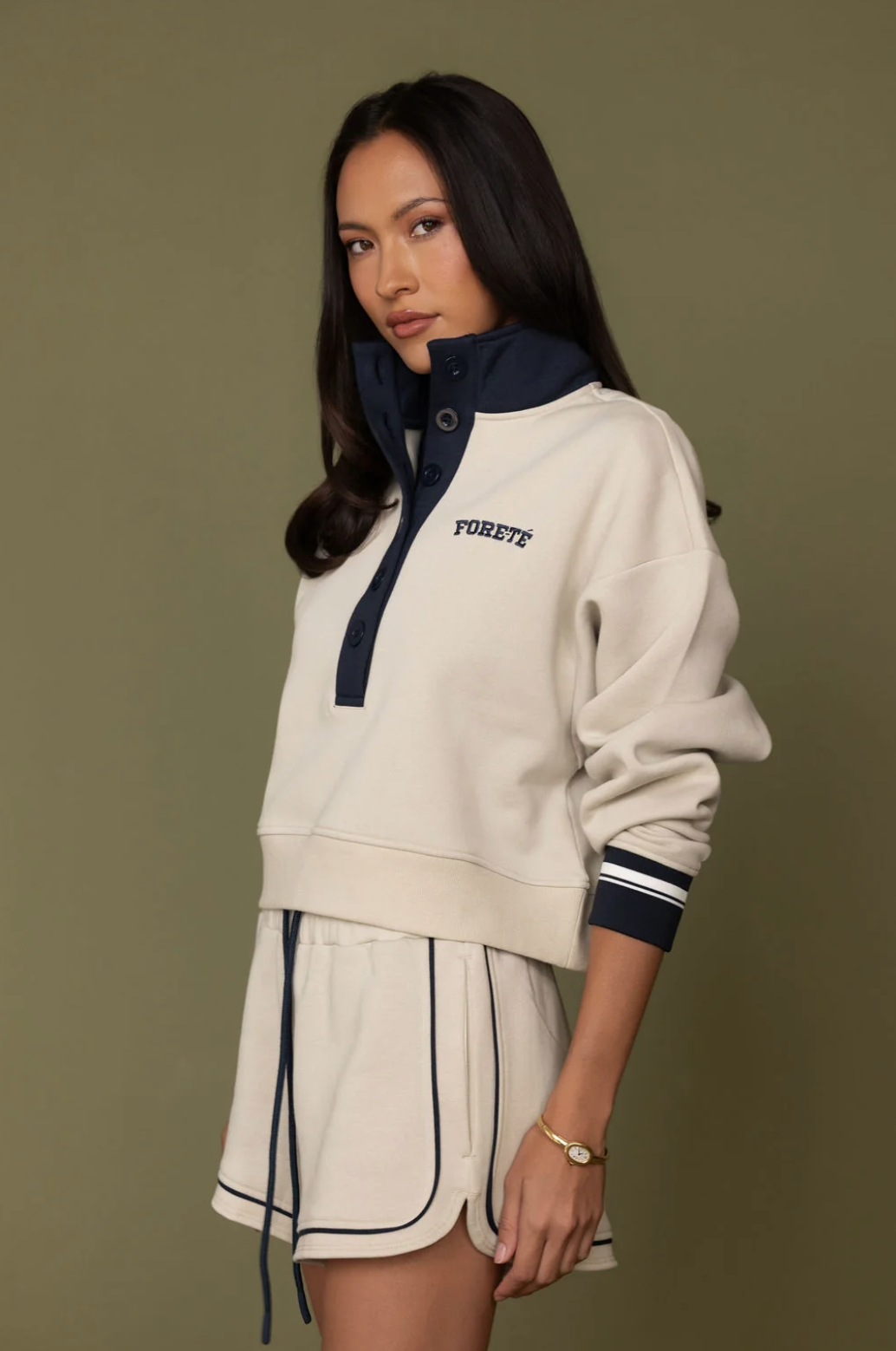 Fore-té Club Attire Varsity Funnel Neck Sweatshirt