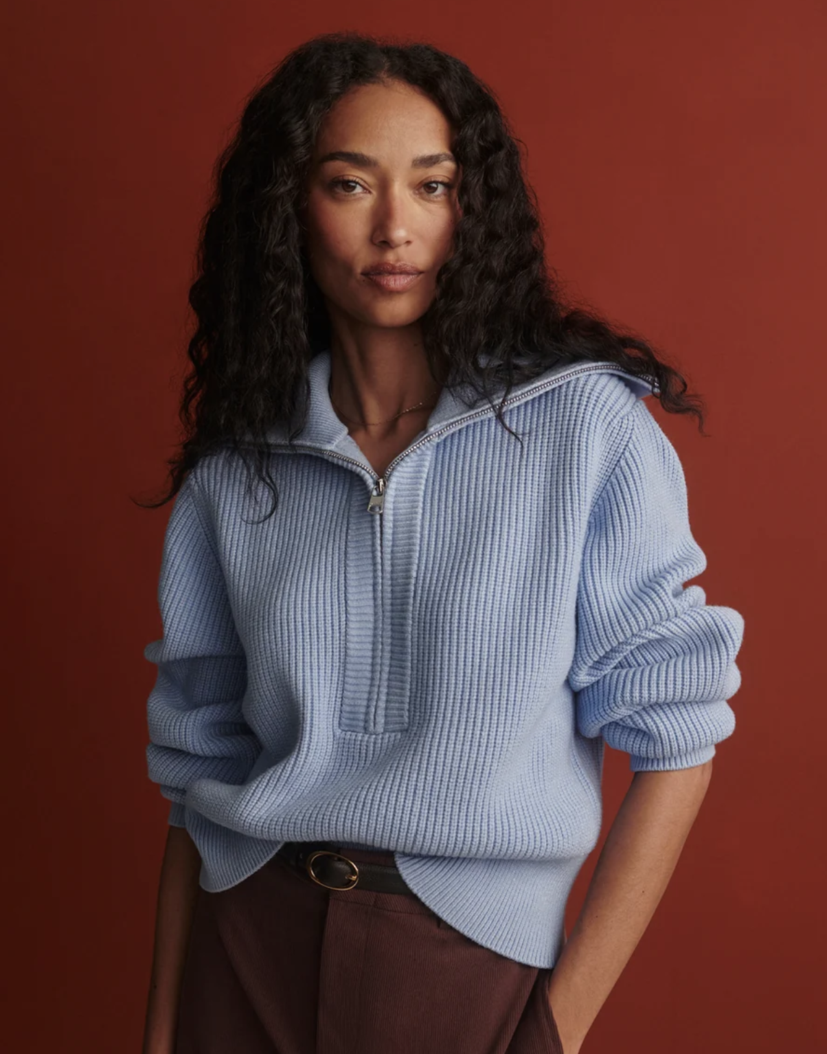 Varley Maura Half Zip Knit Sweater