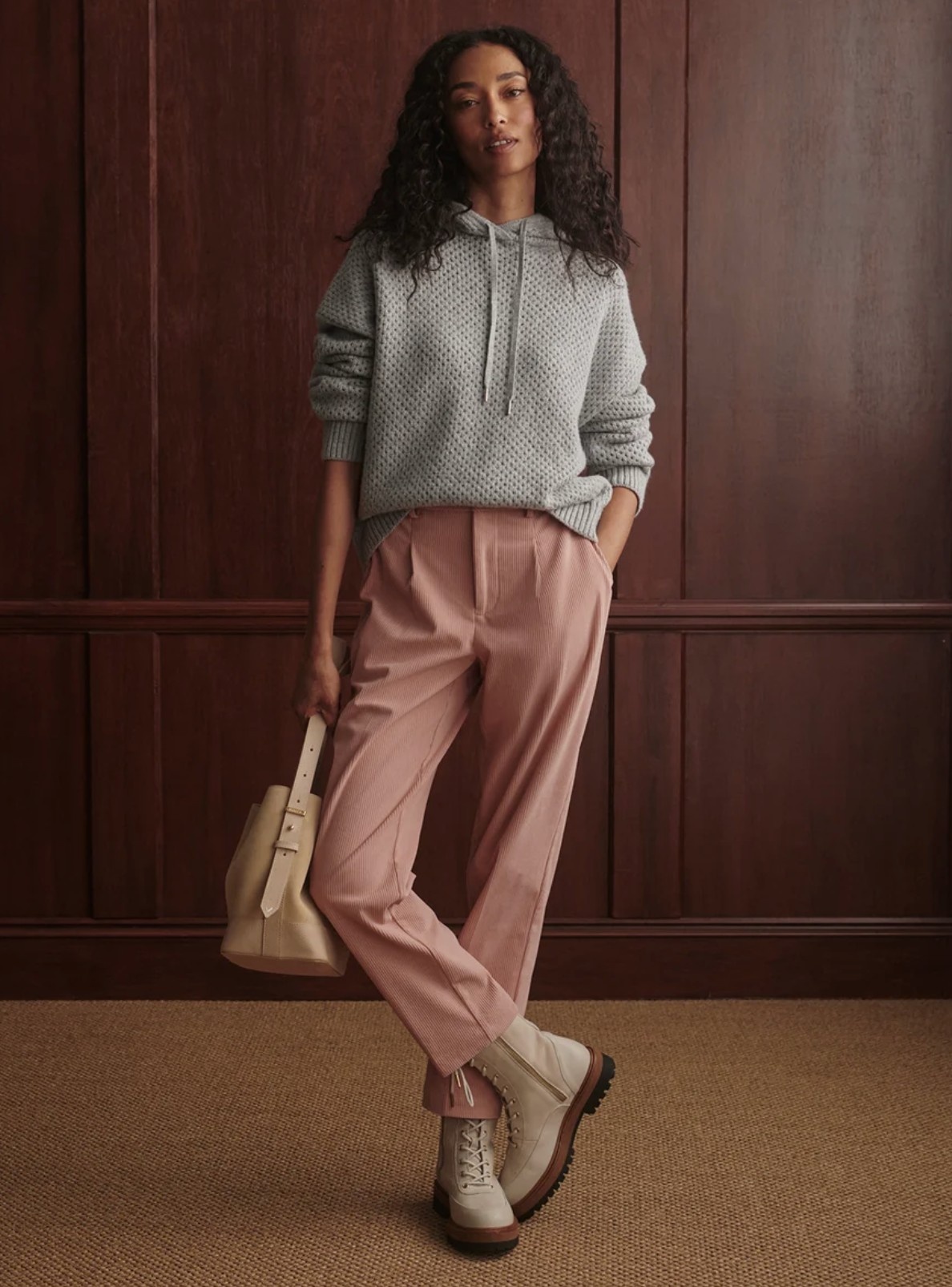Varley Melchie Relaxed Knit Hoodie