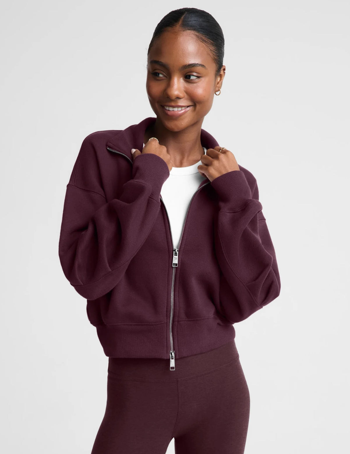 Beyond Yoga Double Zip Cropped Jacket