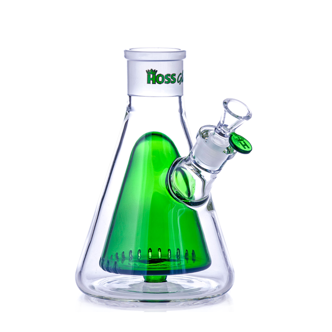 HOSS GLASS 8'' HOSE GLASS  DOUBLE WALL BEAKER BASE-H006