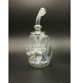 CRYSTAL GLASS DAB RIG  DOUBLE RECYCLER  C6078