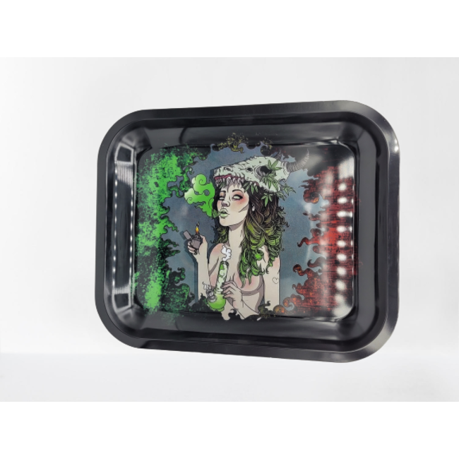 WEED GIRL STEEL LARGE ROLLING TRAY