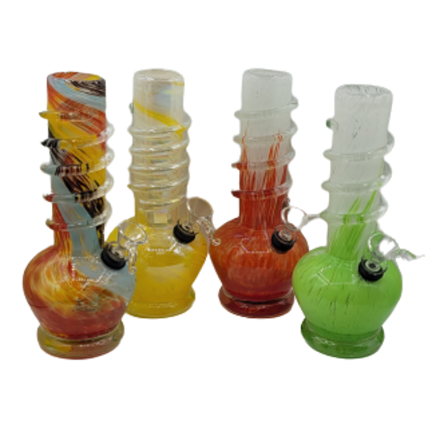 SOFT GLASS ROUND BASE SMALL WATER BONG(MA-0902)