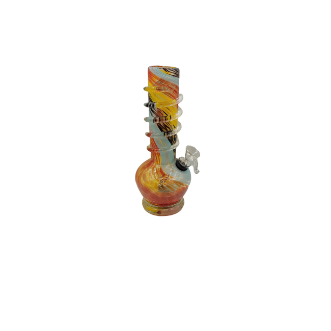 SOFT GLASS 8'' ROUND BASE SMALL WATER BONG(MA-0902)