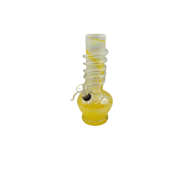 SOFT GLASS 8'' ROUND BASE SMALL WATER BONG(MA-0902)