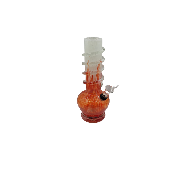 SOFT GLASS 8'' ROUND BASE SMALL WATER BONG(MA-0902)