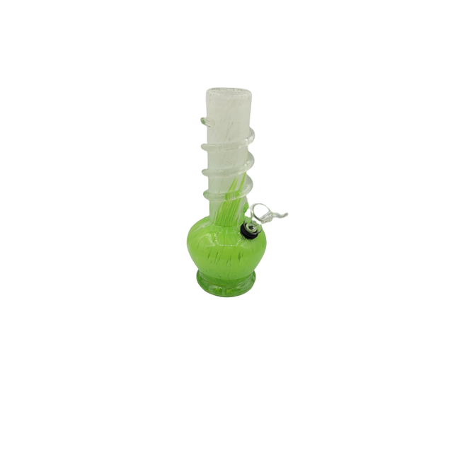 SOFT GLASS 8'' ROUND BASE SMALL WATER BONG(MA-0902)