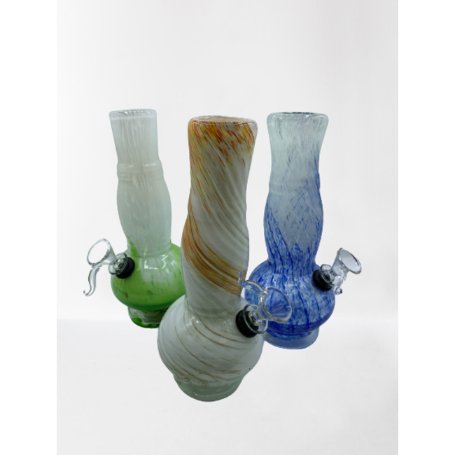SOFT GLASS 8'' ROUND BASE WATER BONG MA-0819