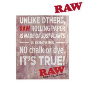 RAW RAW WOOD SIGN