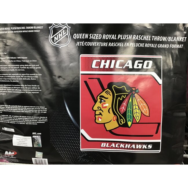 CHICAGO BLACKHAWKS LUXURY BLANKET QUEEN