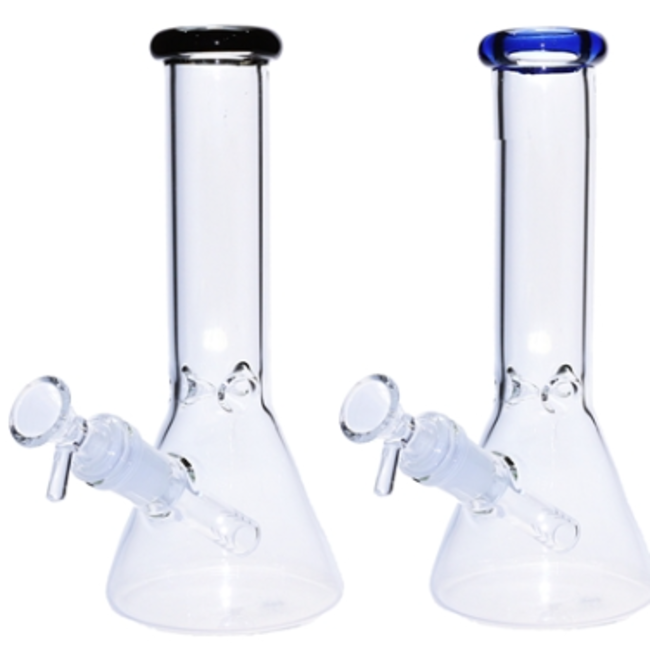 8.5'' CLEAR GLASS COLOR HEAD ONE TONE BEAKER BONG C6299