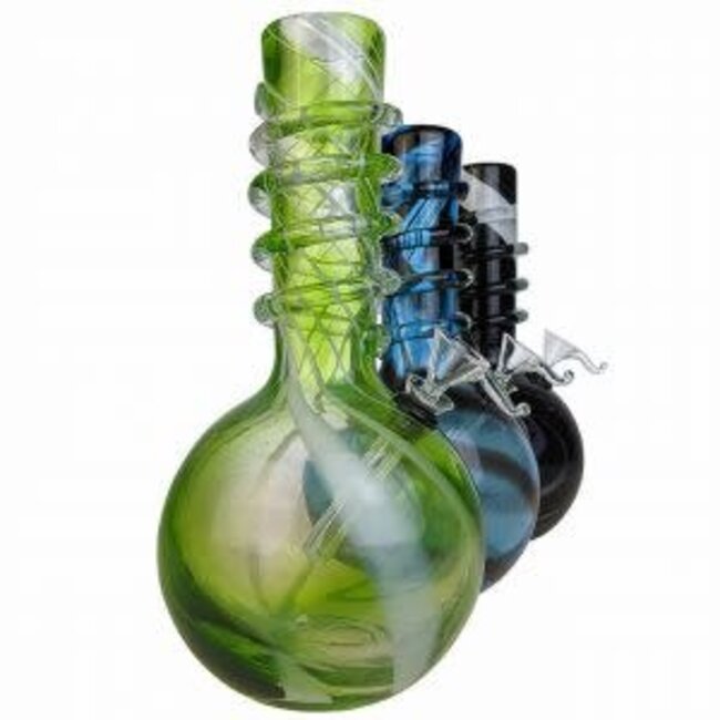 SOFT GLASS 10'' BIG BALL BASE TWIST GRIP GLASS BONG