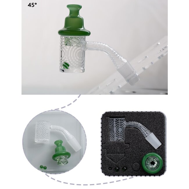 14MM MALE CONCENTRIC CIRCLE ETCHED FROSTED CO93-1-1