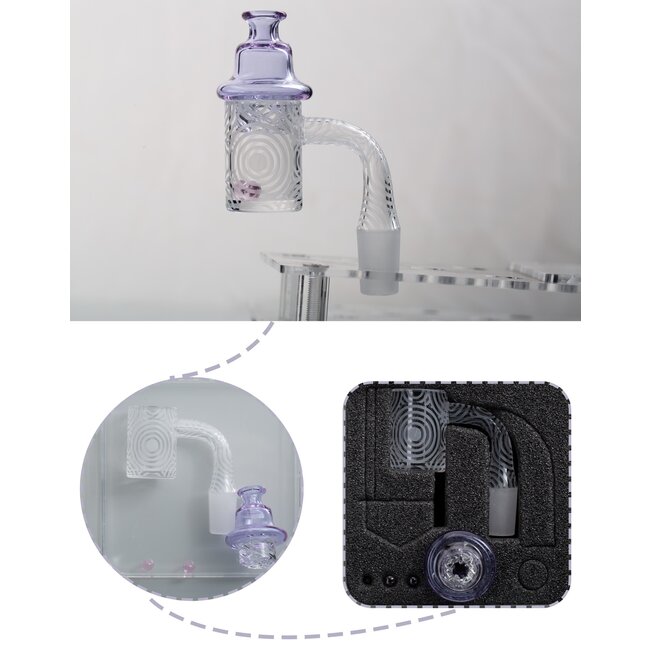 14MM MALE CONCENTRIC CIRCLE ETCHED FROSTED CO93-1-1