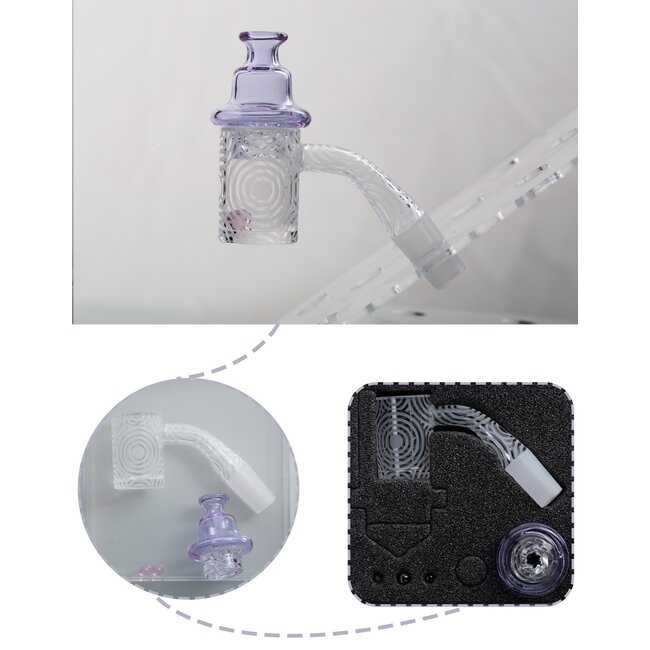 14MM MALE CONCENTRIC CIRCLE ETCHED FROSTED CO93-1-1