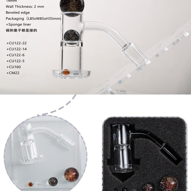 KAPOW 14MM MALE DOUBLE DECKER BLENDER BANGER C090