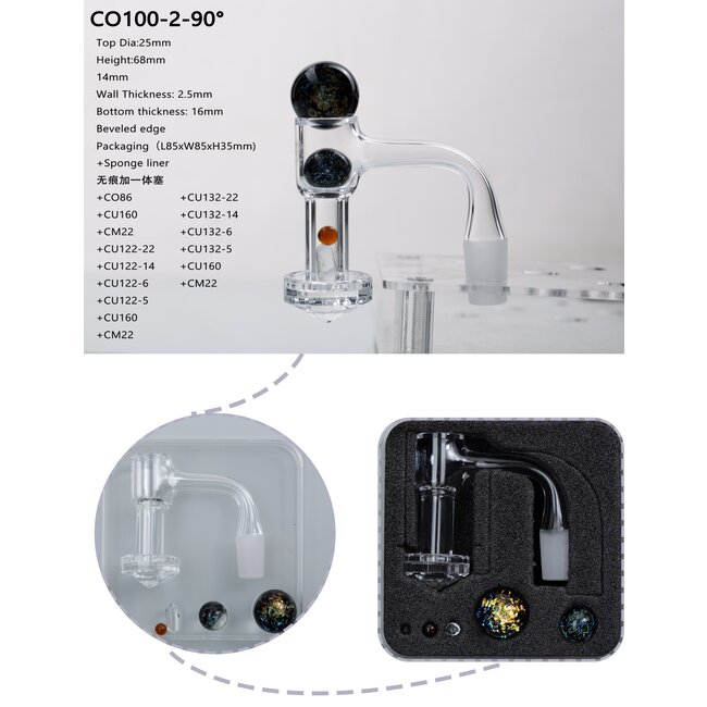 KAPOW 14MM MALE WELD DIAMOND BOTTOM BEVELED EDGEM BANGER C0100-2