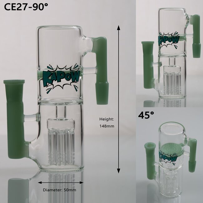 KAPOW 14MM 6 PERCOLATOR DOUBLE  HONEYCOMB ASH CATCHER CE27