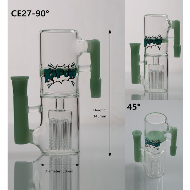 KAPOW 14MM 6 PERCOLATOR DOUBLE  HONEYCOMB ASH CATCHER CE27