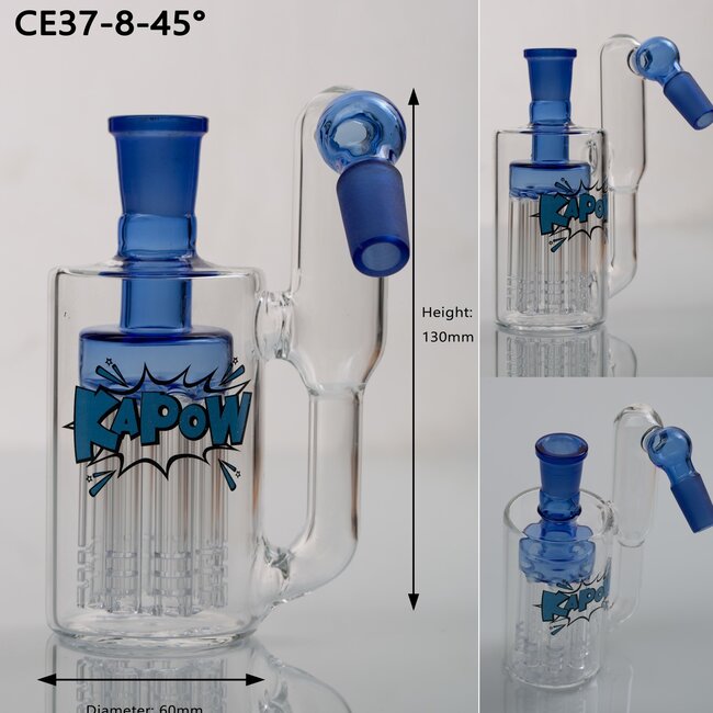 KAPOW KAPOW ASH CATCHER 8 ARMS PERCOLATOR 45 DEGREE 14MM CE37