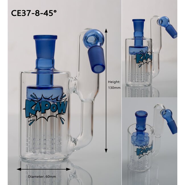 KAPOW 14MM  8 ARMS PERCOLATOR 45 DEGREE  ASH CATCHER CE37