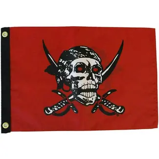 RED FLAG WITHE PIRATE
