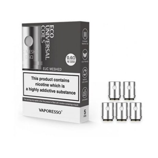 VAPORESSO VAPORESSO ECO UNIVERSAL REPLACEMENT COIL(5 PCS)