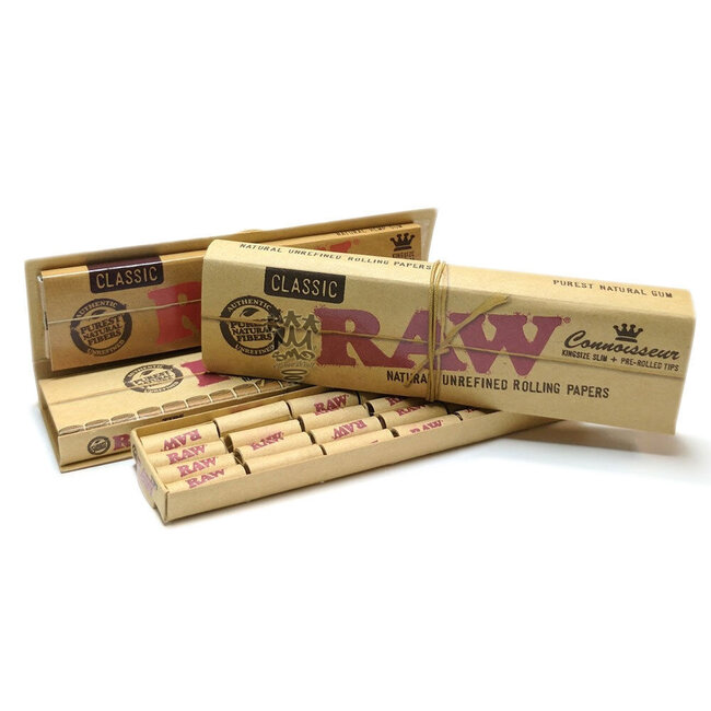 RAW RAW NATURAL KINGSIZE SLIM+PRE- ROLLING PAPER