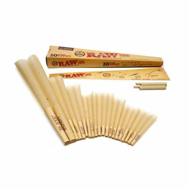 RAW PRE ROLLED CONE PAPERS 20 STAGE RAWKET LAUNCHER