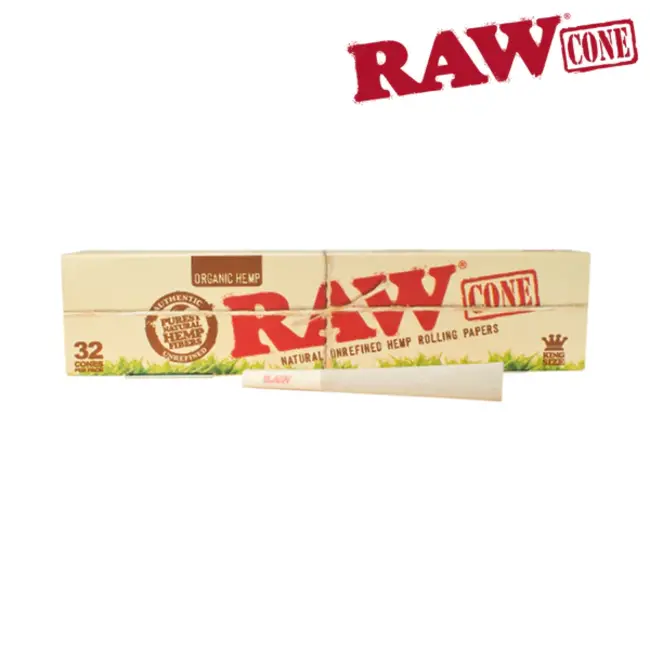 RAW RAW ORGANIC PRE-ROLLED CONE  – 32/PACK