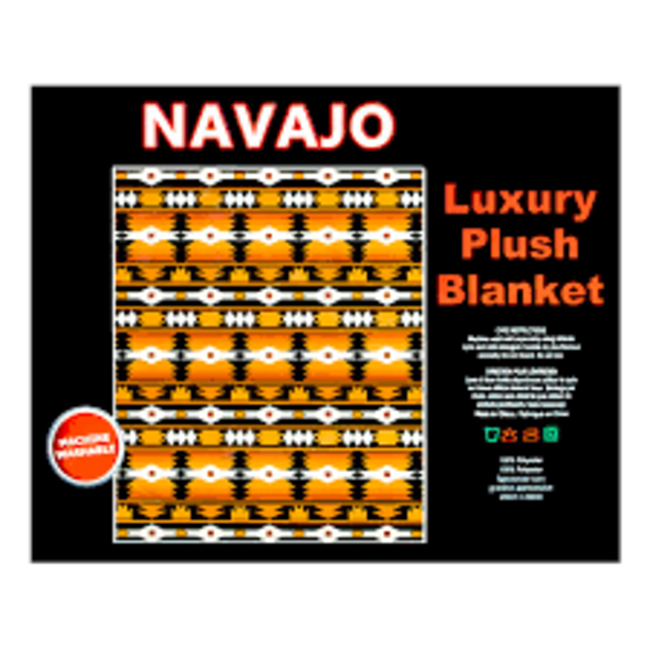 ORANGE NAVAJO LUXURY BLANKET QUEEN