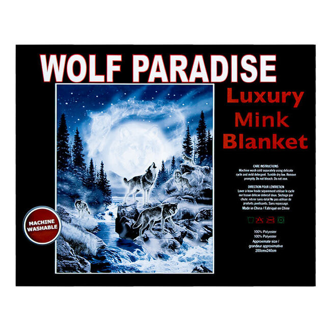 WOLF PARADISE LUXURY BLANKET QUEEN