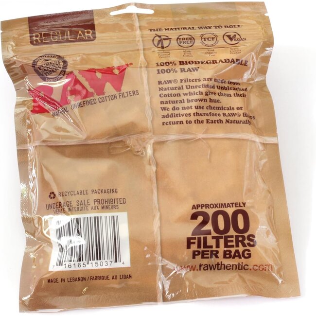 RAW RAW NATURAL UNREFINED COTTON FILTER