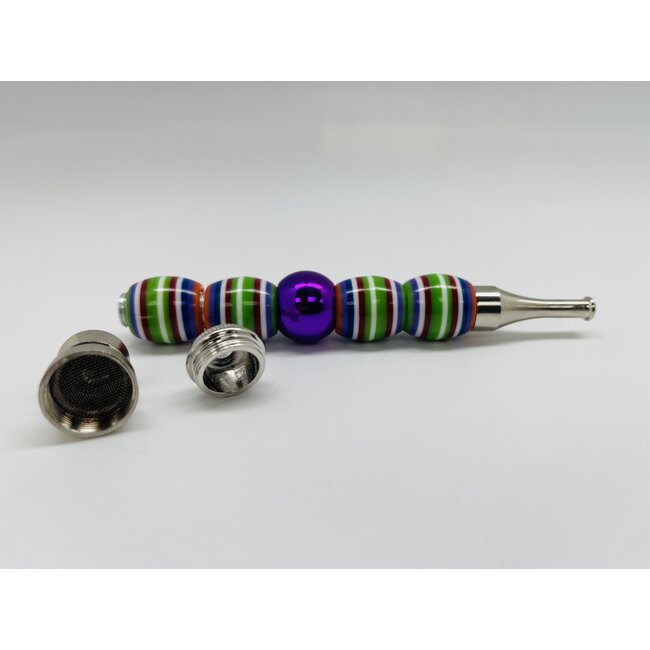 RAINBOW COLOURED BEADED METAL PIPE-YD142