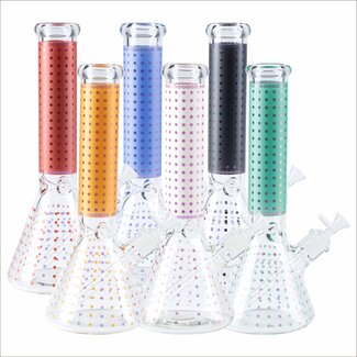 PREMIUM BOROSILICATE GLASS BEAKER WATER BONG MG 09 14" 7MM